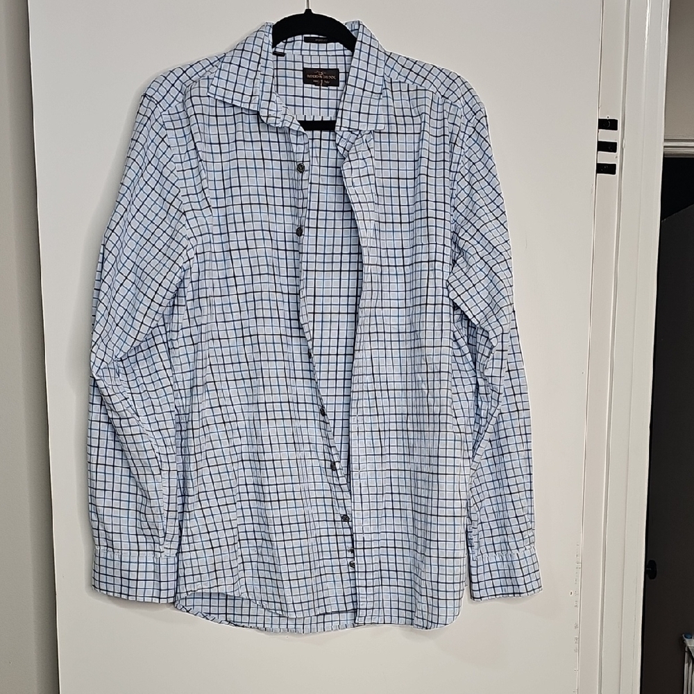 Rodd & Gunn Light Blue and White Plaid Shirt